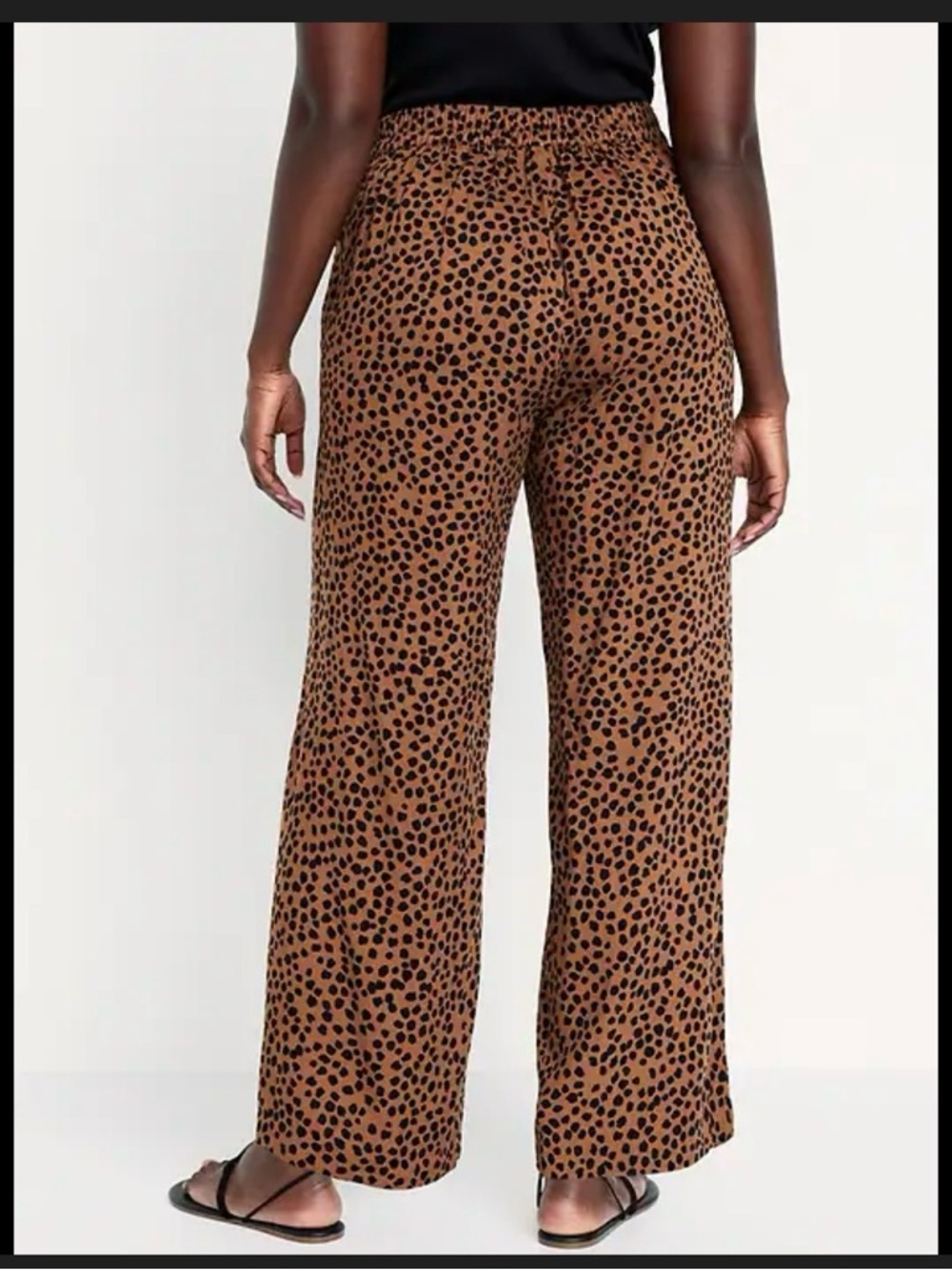 Old Navy Playa High Waisted Wide-Leg Leopard Print Pants in Brown size L NWT - Picture 2 of 11